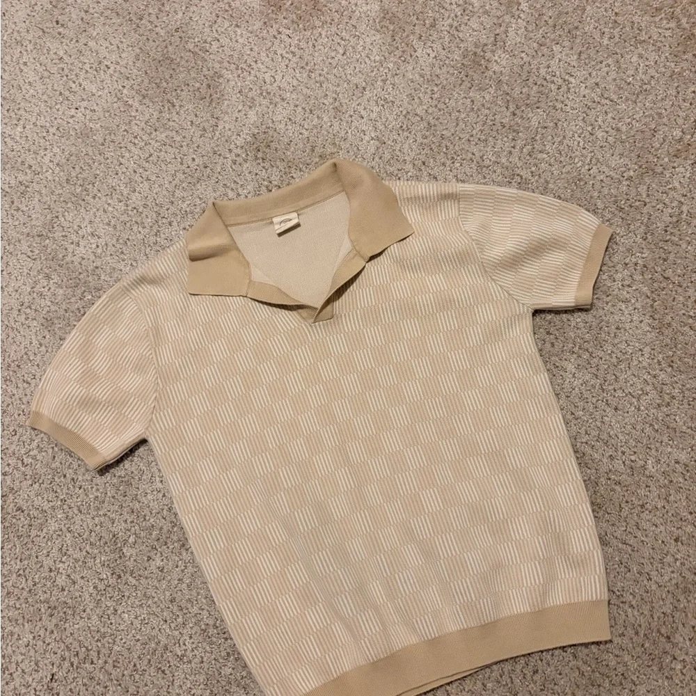 Dandy Del Mar Mens Sebastian Notched Johnny Collar V-Neck Knit Polo Casual Shirt - Picture 10 of 10